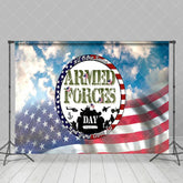 Aperturee - Aperturee Blue Sky Usa Flag National Armed Forces Day Backdrop